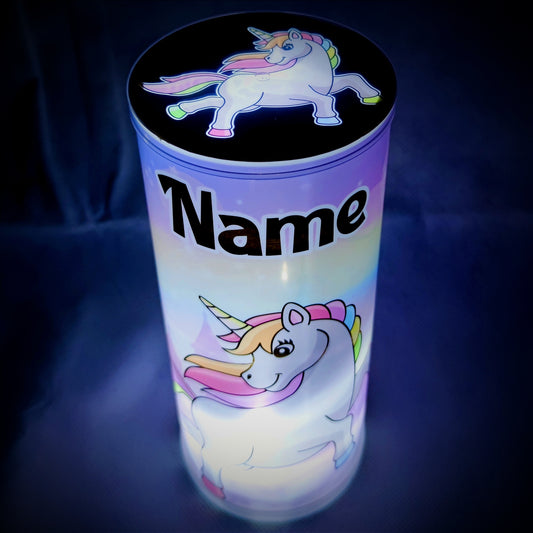 Einhorn Unicorn nachttischlampe Lampe Laterne Nachtlicht Notlicht Abendlicht 1 personalisierbar